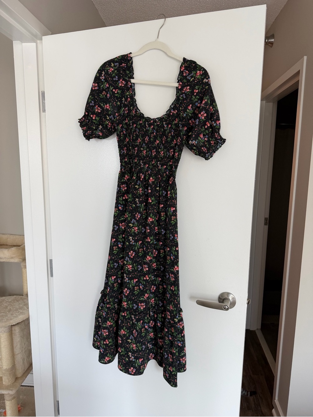 Hill House Louisa Dress in Black Floral